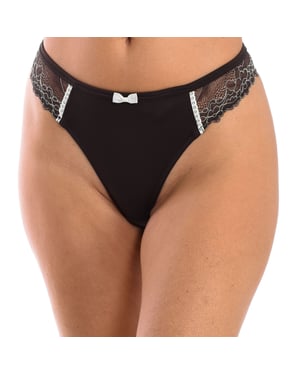 Tanga con encaje bicolor TG601 mujer