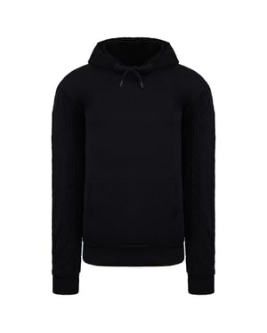 Cable de daño criminal para hombre sudadera con capucha negra
