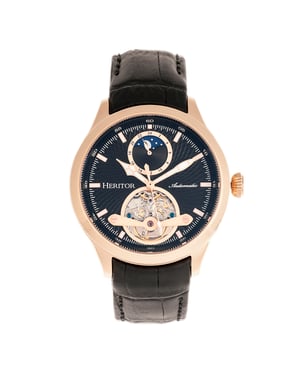 Reloj Automático Heritor Gregory Semi-Esqueleto con Correa de Cuero