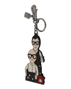 Llavero con logo Dominico Stefano #DGFAMILY de cuero para mujer de Dolce & Gabbana