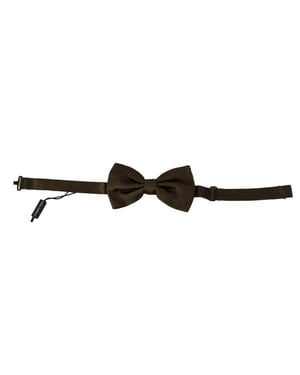 Corbata de moño ajustable de seda con lunares marrones de Dolce & Gabbana