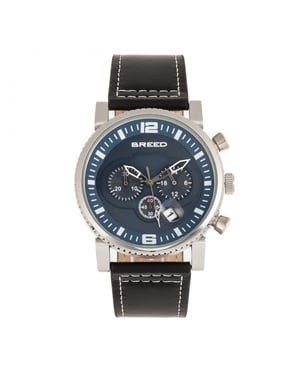 Reloj Breed Ryker con cronógrafo y correa de cuero con fecha