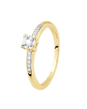 Diamond Solitaire soportado 0,070 CTS Ilusión 1 CT de oro amarillo con cuatro garras