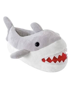 Chanclas de felpa con forma de tiburón en 3D para niños - Tiburón