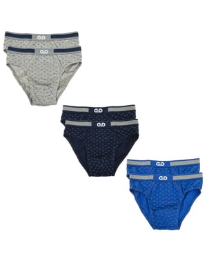 Pack-6 Slips tejido transpirable con frontal anatómico LP1004 niño