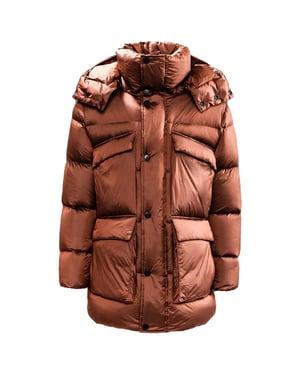 Jack Wolfskin Tech Lab Upper East Mens Brown Puffer Coat