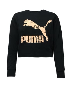 Puma Classics Logo Crew Sweatshirt Graphic Logo Black 595906 71