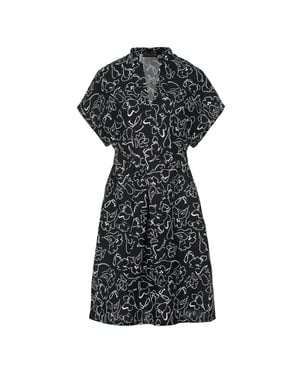 Vestido estampado sin mangas con aberturas laterales
