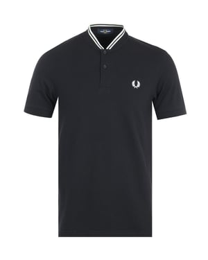 Polo de Piqué con Cuello Bomber para Hombre Fred Perry en Negro