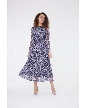 Vestido con estampado de leopardo Stella - Lila