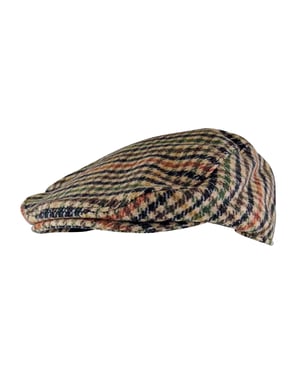 Hombres Vintage Houndstooth Plaid Lana Mezcla Newsboy plana Ivy Cap Sombrero - GL228A Beige