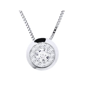 Diamantes de collar 0.15 CTS Serti Ilusion 18K White