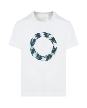 Camiseta blanca extragrande con logo circular de Givenchy