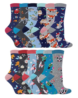 Wildfeet - 12 Días Calendario de Adviento Calcetines En Caja De Regalo De Navidad - 12 Days of Xmas