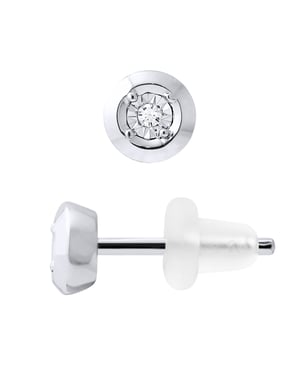 Pendientes de tachuelas de diamantes 0.020 0.50 CTS CTS Ilusión Oro amarillo