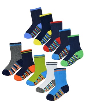 Calcetines antideslizantes para bebé niño | Paquete de 10 pares | Snob de calcetines | Calcetines de algodón suave con pinzas de estrella - Estilo 1