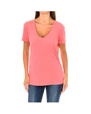 Camiseta manga corta y cuello en pico 3Y5T45-5JZMZ mujer