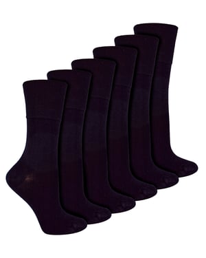 IOMI - Pack de 6 Calcetines Diabéticos de Bambú para Mujer - Negro