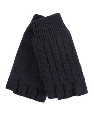 CALEFACTORES - Guantes térmicos de invierno sin dedos de punto por cable para mujer