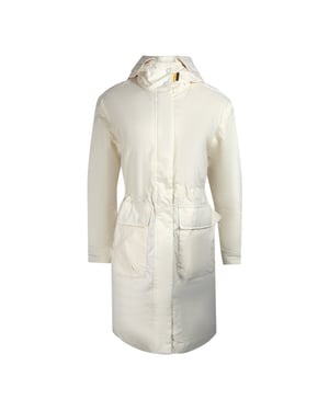 Parajumpers Chaqueta larga acolchada con capucha Eulalia Moonbeam blanca
