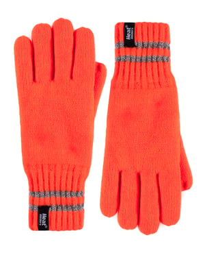 Heat Holders - Guantes de punto térmicos reflectantes de alta visibilidad para hombre