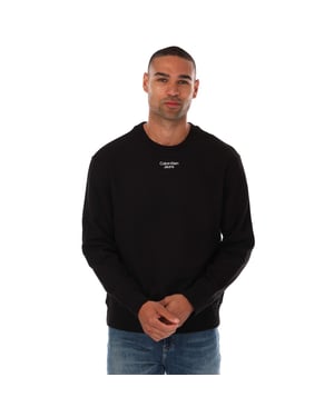Sudadera de algodón afelpado relajada para hombre de Calvin Klein Jeans en negro
