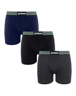 Prince Performance Range 3 Pack Black Dark Grey Boxers MuxPr066