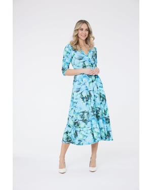 Claire Vestido Estampado Floral - Azul