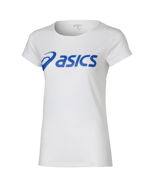 Asics logo para mujer camiseta blanca