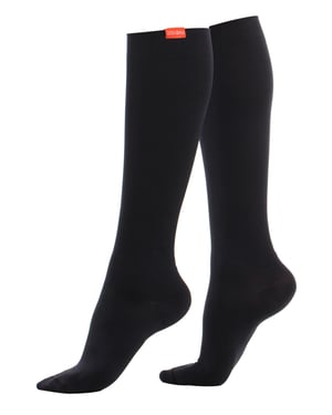 VIM&VIGR - Calcetines de compresión graduada de algodón 20-30 mmhg para hombre y mujer - Negro