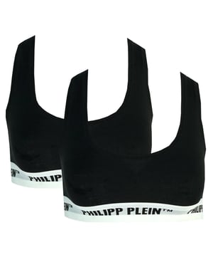 Pack de dos sujetadores deportivos negros de Philipp Plein