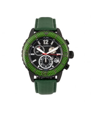 Reloj con correa de cuero y cronógrafo Morphic serie M51 con fecha