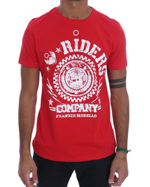 Camiseta de cuello redondo RIDERS de algodón rojo Frankie Morello