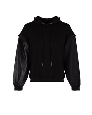 Les Hommes Sudadera Detachable del hombre negro