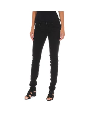 Pantalon Tejano Largo con bajos con corte estrecho 10DBF0475-B088 mujer