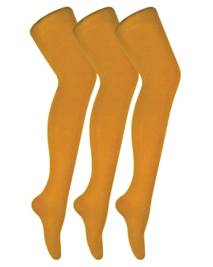 3 Paquetes de Mallas Opacas de 80 Deniers para Mujer | Sock Snob | Plain Block Colour Tights - Mostaza