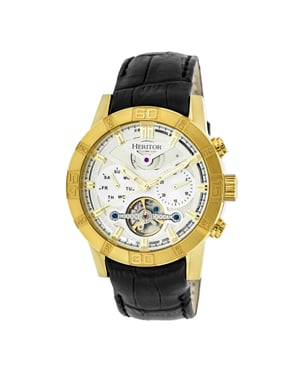 Reloj automático Heritor Hannibal semiesqueleto con correa de cuero