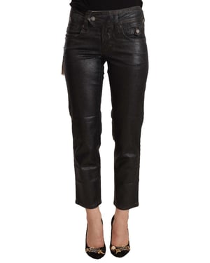 Pantalones Cortos de Algodón de Cintura Media para Mujer en Negro Brillante de John Galliano