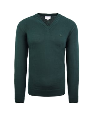 Suéter verde de lana lacoste para hombre