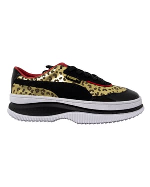 Puma x Deva Charlotte Black Leopard Leopard Leopard Lace Lace Up Trainers - Mujeres