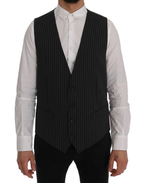 Chaleco de Lana Grisa Stretch de Dolce & Gabbana