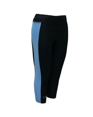 Under Armour Callegear Stretch Winist Black Blue Womens Capri Leggings 1309652 008