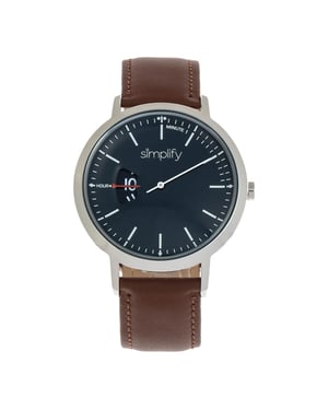 Simplifique el reloj con correa de cuero 6500