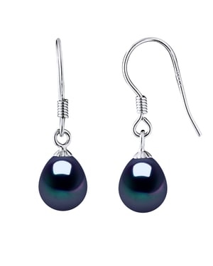 Pendientes ganchos perlas de agua dulce de 7-8 mm Pears 925