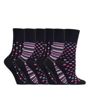Tienda de Calcetines Gentle Grip - 6 Pares de Calcetines de Bambú No Elásticos para Mujer - SOLRM33
