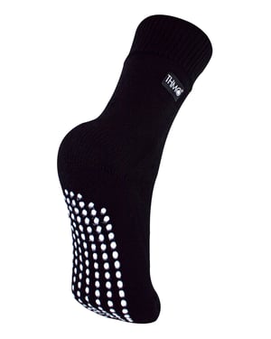 Calcetines de interior para niños con pinzas | THMO | Calcetines térmicos antideslizantes gruesos y cálidos - Negro