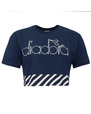 Diadora Crop Womens Navy Camiseta