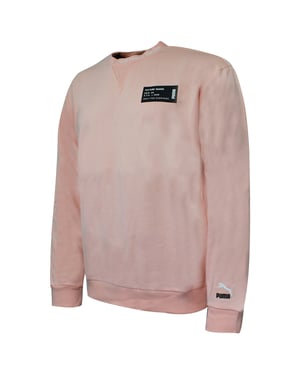 Puma Culture Maker Mens Crew Sweatshirt Logo Pink Jumper 597910 54