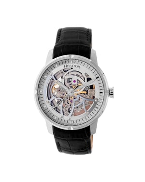 Reloj automático Heritor Ryder esqueleto con correa de cuero