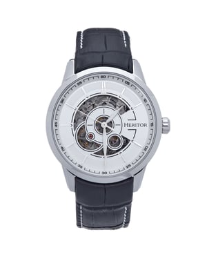 Reloj automático Heritor Davies semiesqueleto con correa de cuero
